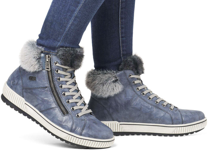 Remonte, gefütterte Damen-Boots, Winterschuhe, Weite G, mit herausnehmbarem Fussbett JEANS